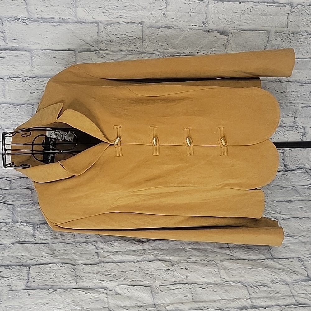 SAG HARBOR Gold Button Up Jacket Size 16W